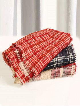 Plaid Print Blanket Scarf 